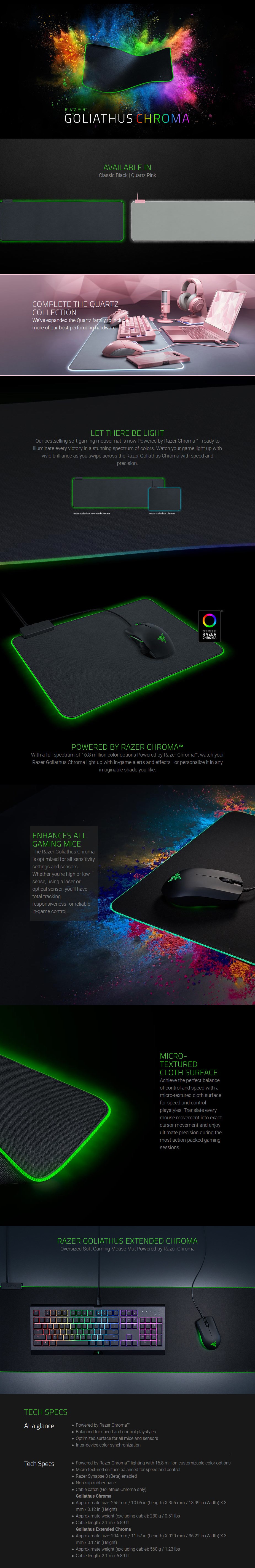 Razer Goliathus Chroma Soft Extended Gaming Mouse Mat - Quartz - Overview 1