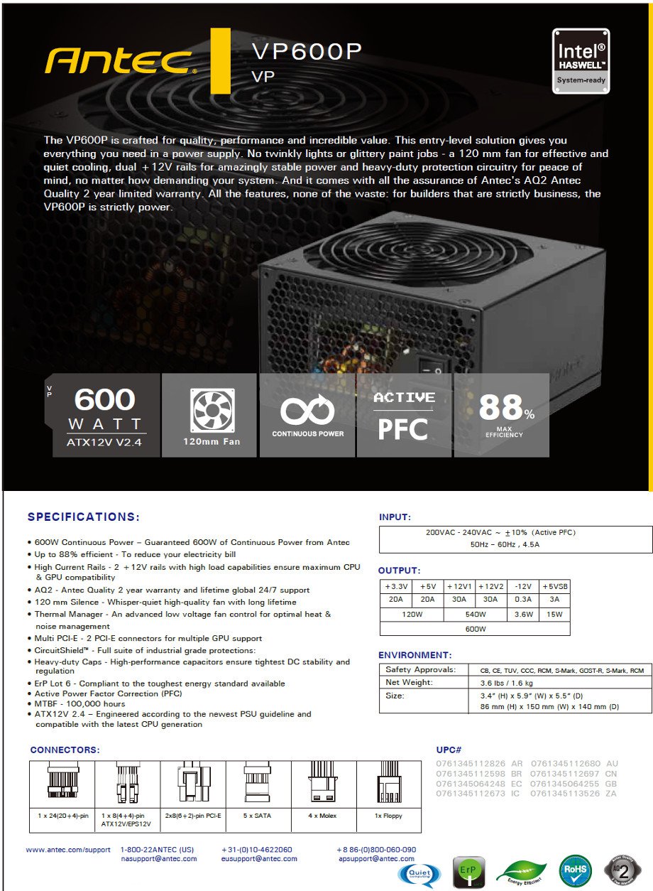 Antec VP-600P Overview