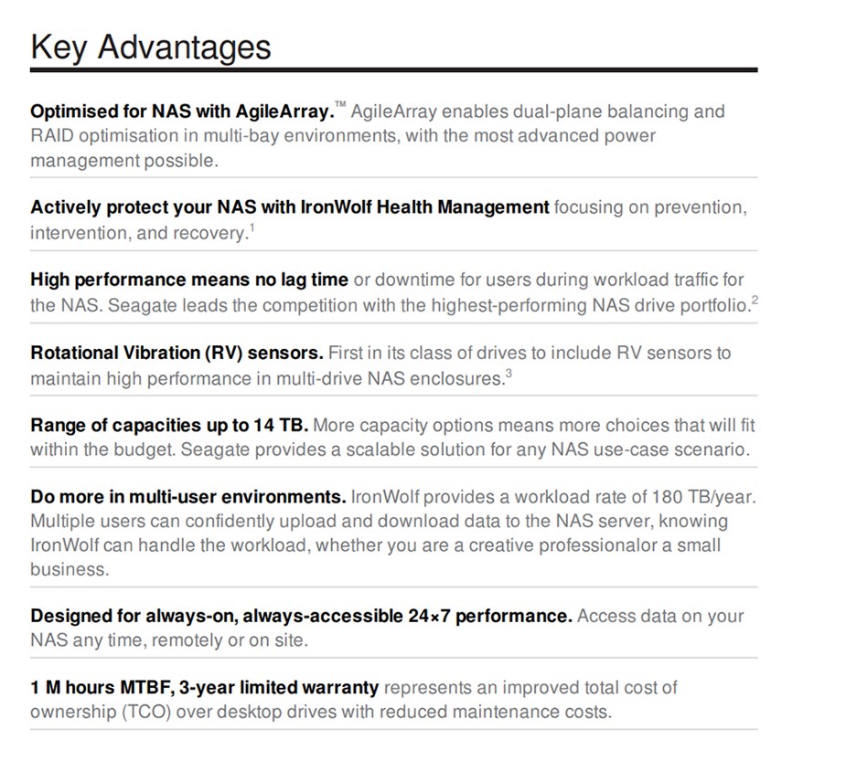 Seagate ST14000VN0008 14TB IronWolf 3.5" SATA3 NAS Hard Drive - Desktop Overview 2