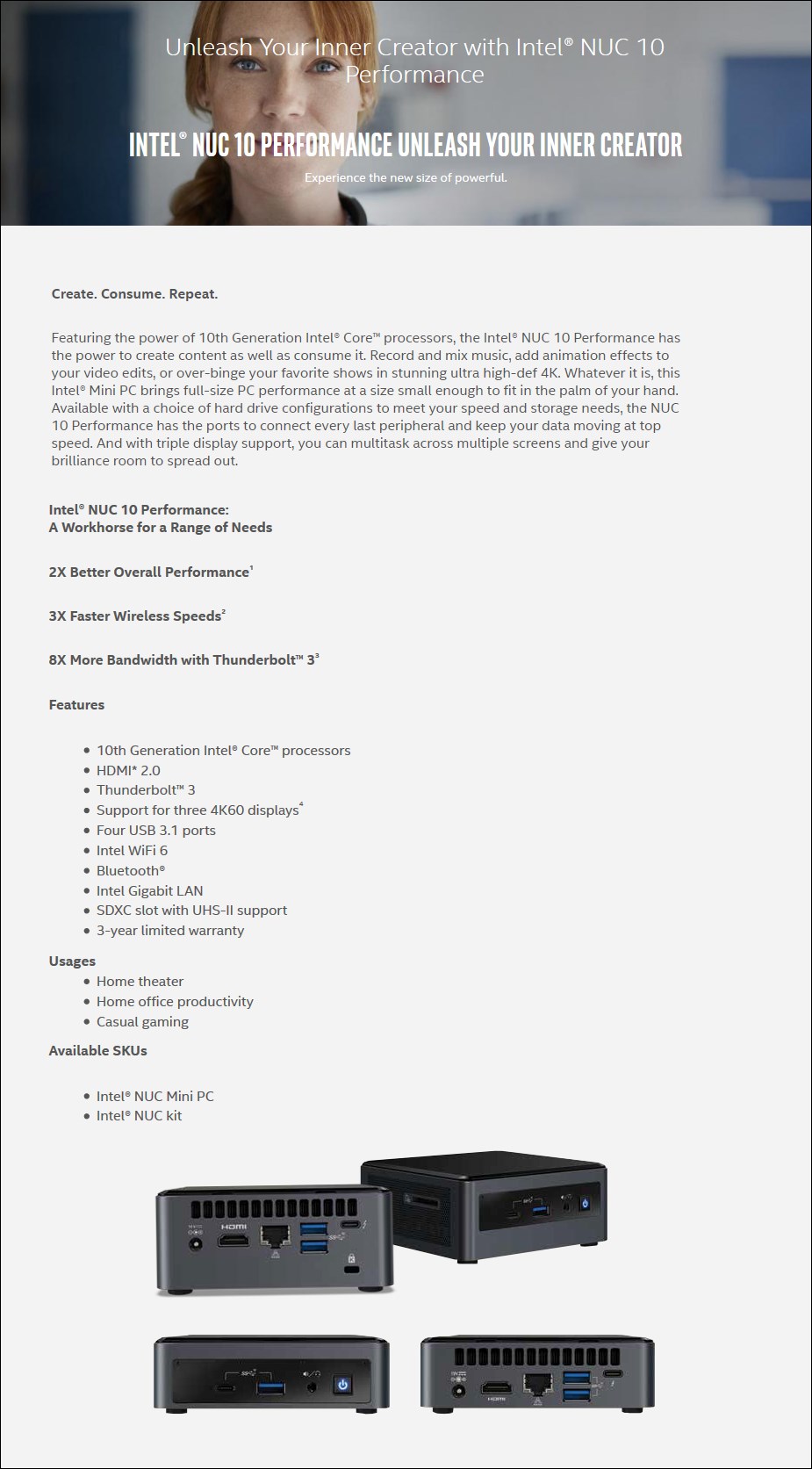 Intel BXNUC10I3FNK NUC Barebone Kit - i3 10th Gen - Overview 2