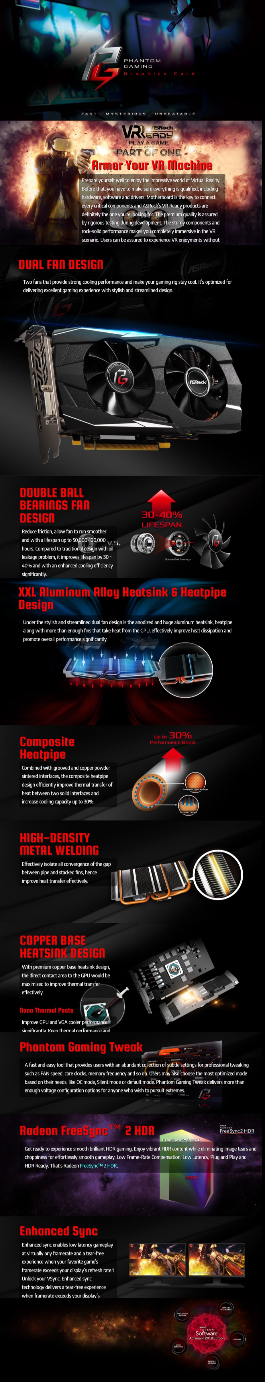 ASRock Radeon RX 570 Phantom Gaming D OC 8GB Video Card - OVerview 1